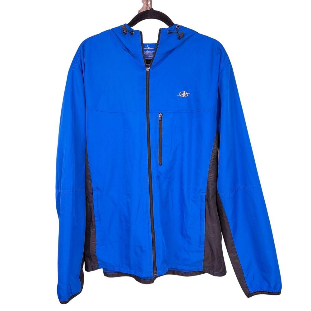 Nordic Track Retro Athleisure Y2K Full Zip Hooded Streetwear Windbreake L